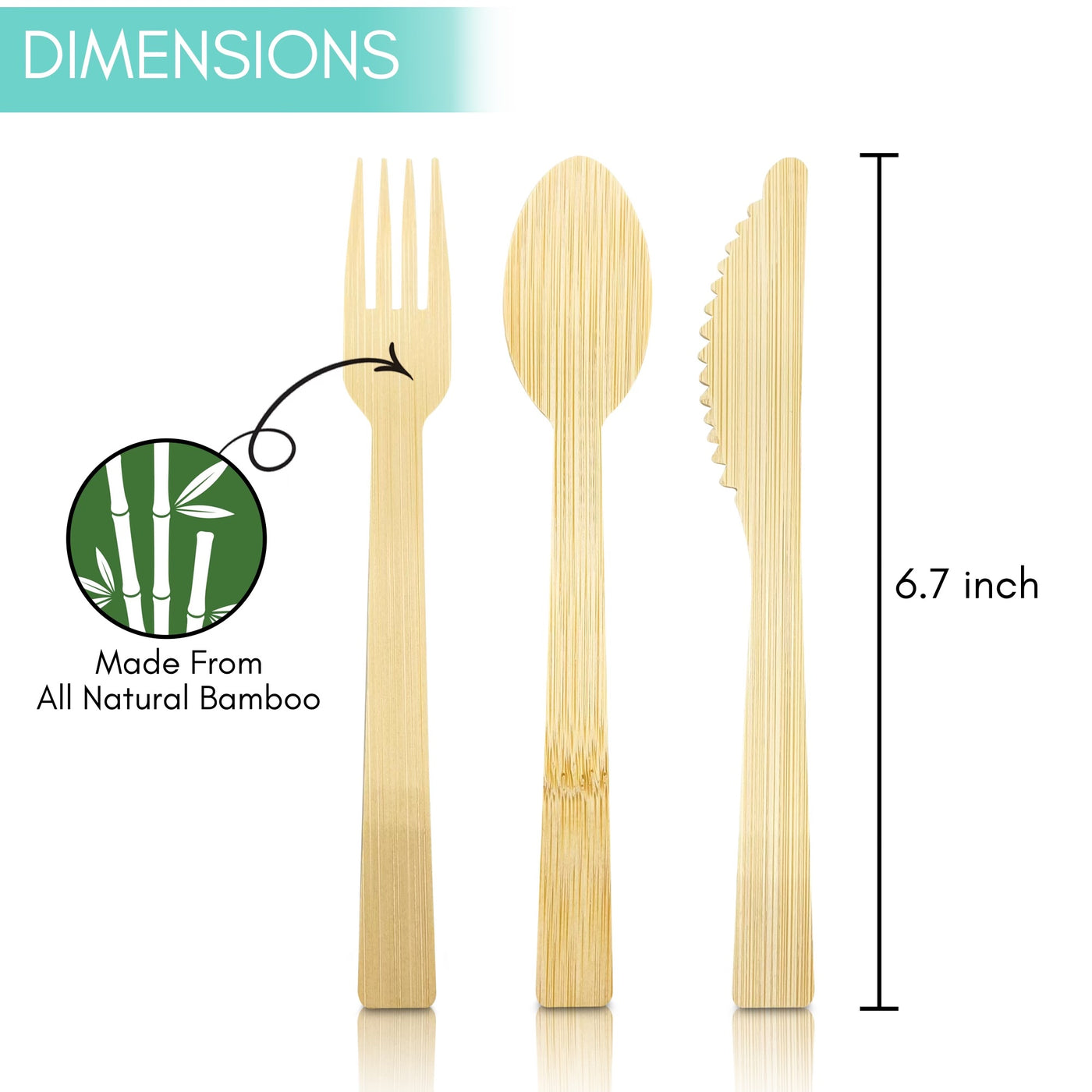 bamboo cutlery dimensions