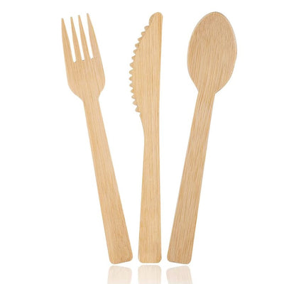 bamboo fork knife and spoon